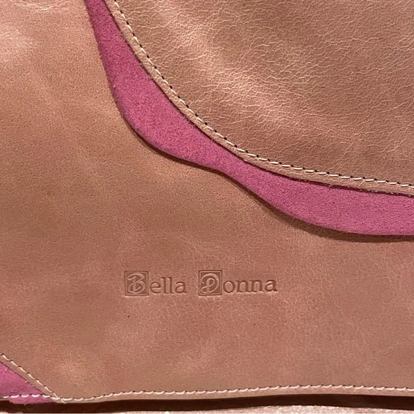 Bella Donna Italian crafted leather handbag with fringe. In Barbie pink. - Picture 7 of 12